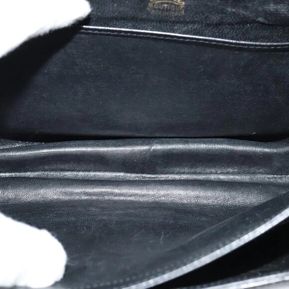 GUCCI Shoulder Bag Leather Black Gold Auth - Picture 10 of 16